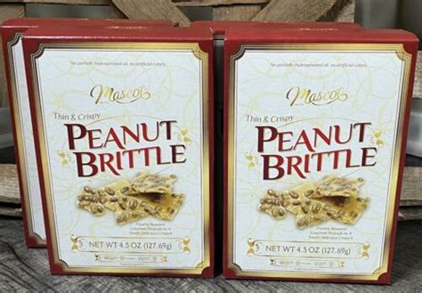 peanut brittle metal box|Mascot Peanut Brittle, 4.5 oz. .